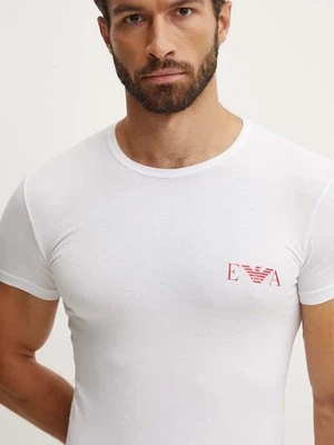 Emporio Armani Underwear t-shirt lounge 2-pack kolor biały z nadrukiem 111670 4F715