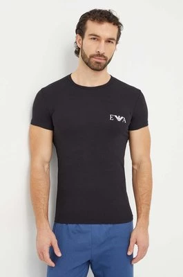 Emporio Armani Underwear t-shirt lounge 2-pack kolor czarny z nadrukiem 111670 4R715