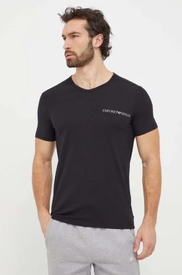 Emporio Armani Underwear t-shirt lounge 2-pack kolor czarny z nadrukiem 111849 4R717