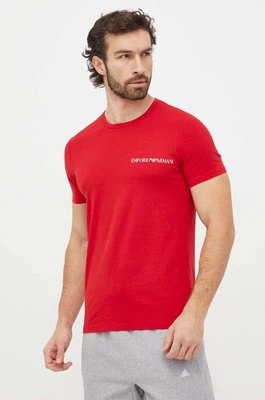 Emporio Armani Underwear t-shirt lounge 2-pack kolor czerwony z nadrukiem 111267 4R717