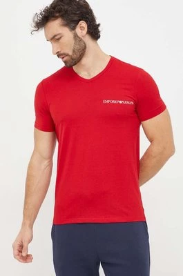 Emporio Armani Underwear t-shirt lounge 2-pack kolor czerwony z nadrukiem 111849 4R717