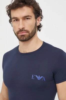 Emporio Armani Underwear t-shirt lounge 2-pack kolor granatowy z nadrukiem 111670 4R715