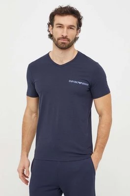 Emporio Armani Underwear t-shirt lounge 2-pack kolor granatowy z nadrukiem 111849 4R717