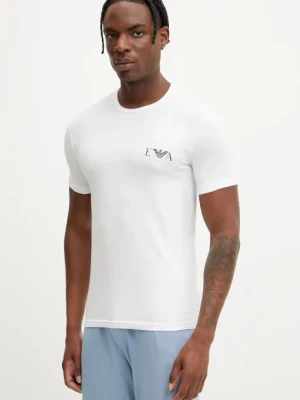Emporio Armani Underwear t-shirt lounge 2-pack kolor granatowy z nadrukiem EM001849 AF10778