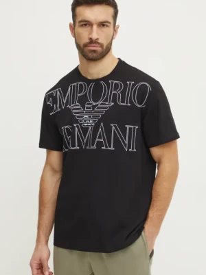 Emporio Armani Underwear t-shirt lounge bawełniany kolor czarny z nadrukiem EM000574 AF12326