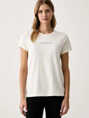 Emporio Armani Underwear T-shirt lounge damski bawełniany z elastanem beżowy