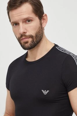 Emporio Armani Underwear t-shirt lounge kolor czarny z aplikacją 111035 4R523