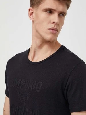 Emporio Armani Underwear t-shirt lounge kolor czarny z aplikacją 211818 4R485