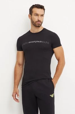 Emporio Armani Underwear t-shirt lounge kolor czarny z nadrukiem 111035 4F729