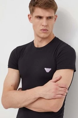 Emporio Armani Underwear t-shirt lounge kolor czarny z nadrukiem 111035 4R512