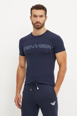 Emporio Armani Underwear t-shirt lounge kolor granatowy z nadrukiem 111035 4F516