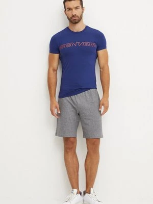 Emporio Armani Underwear t-shirt lounge kolor granatowy z nadrukiem 111035 4F516