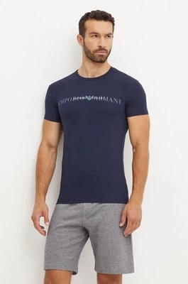 Emporio Armani Underwear t-shirt lounge kolor granatowy z nadrukiem 111035 4F729