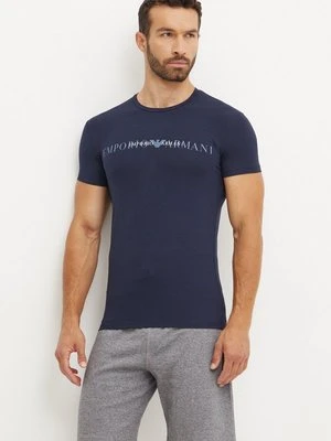 Emporio Armani Underwear t-shirt lounge kolor granatowy z nadrukiem 111035 4F729