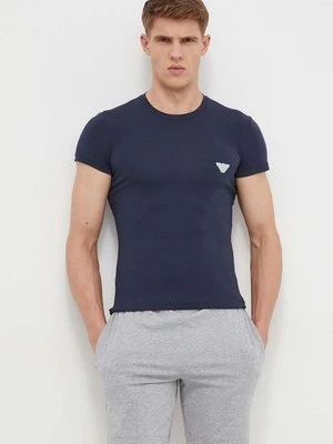 Emporio Armani Underwear t-shirt lounge kolor granatowy z nadrukiem 111035 4R512