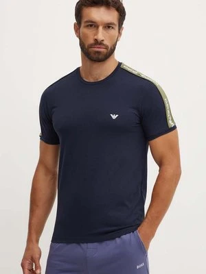 Emporio Armani Underwear t-shirt lounge kolor granatowy z nadrukiem 111890 4F717