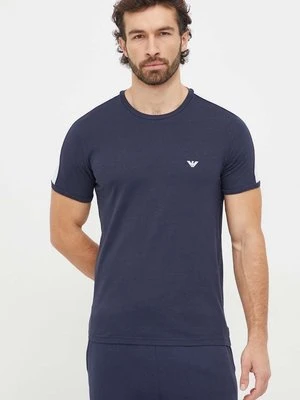 Emporio Armani Underwear t-shirt lounge kolor granatowy z nadrukiem 111890 4R717