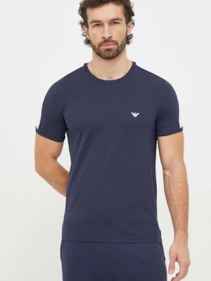Emporio Armani Underwear t-shirt lounge kolor granatowy z nadrukiem 111890 4R717