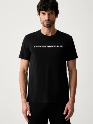 Emporio Armani Underwear T-shirt lounge męski bawełniany z elastanem czarny
