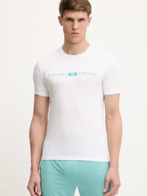 Emporio Armani Underwear t-shirt lounge męski kolor biały z nadrukiem EM000379 AF10774