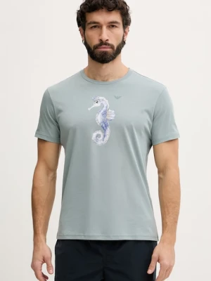 Emporio Armani Underwear t-shirt męski bawełniany turkusowy