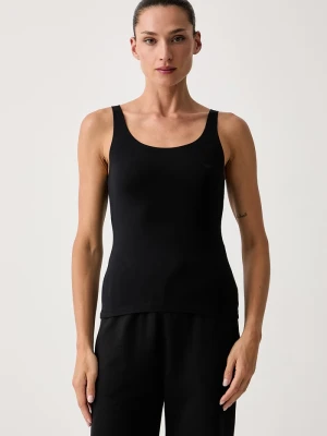 Emporio Armani Underwear top lounge damski bawełniany z elastanem czarny