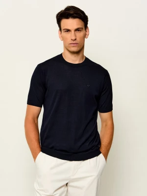 Emporio Armani Wełniany sweter | Regular Fit granatowy