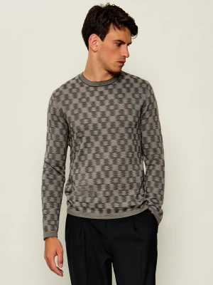 Emporio Armani Wełniany sweter | Slim Fit szary