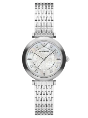 Emporio Armani zegarek damski New T-Bar srebrny