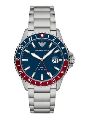 Emporio Armani zegarek Diver GMT męski kolor srebrny AR11590