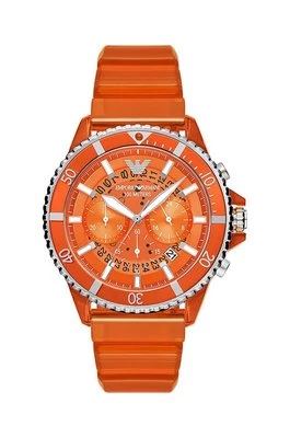 Emporio Armani zegarek męski kolor pomarańczowy