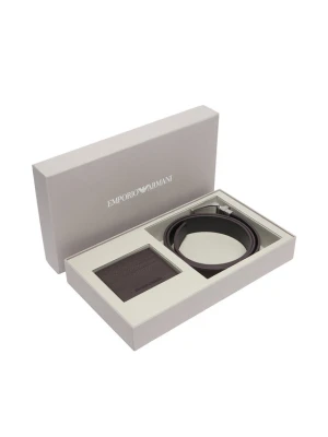 Emporio Armani Zestaw etui na karty i pasek EM002772 AF13396 Czarny