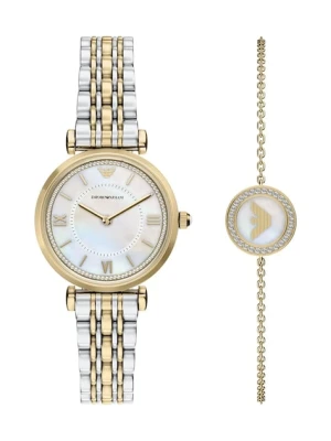 Emporio Armani zestaw zegarek i bransoletka damskie Gianni T-Bar