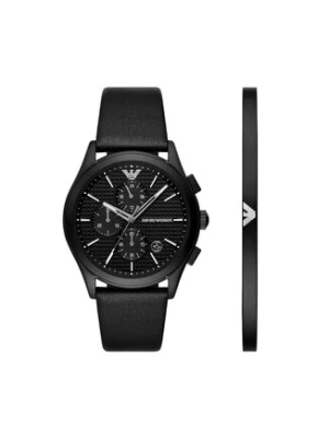 Emporio Armani Zestaw zegarek i bransoletka Paolo Gift Set AR80070SET Czarny