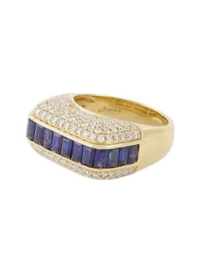 Empress Ring w złocie i szafirze inspirowany stylem Art Deco Rainbow K