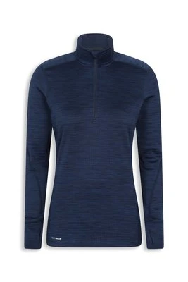 EMS Atlas Grid damska bluza polarowa z zamkiem pod szyję - Blue