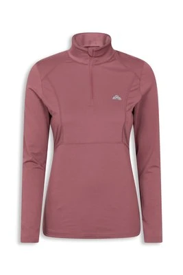 EMS damski top sportowy z długim rękawem i zamkiem pod szyją - Pink