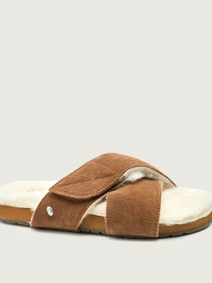 EMU Australia Klapki Casey Comfort | z dodatkiem wełny | zamsz brązowy