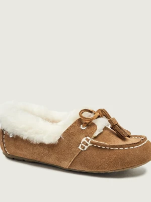 EMU Australia Ocieplane mokasyny Martina | zamsz | z dodatkiem wełny | shearling beżowy