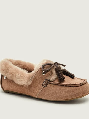 EMU Australia Ocieplane mokasyny Martina | zamsz | z dodatkiem wełny | shearling beżowy