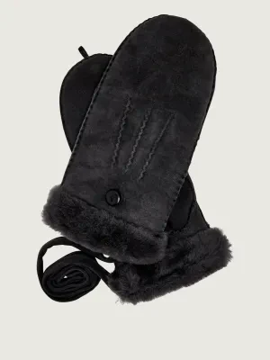 EMU Australia Skórzane rękawiczki Montana Mittens | z dodatkiem wełny