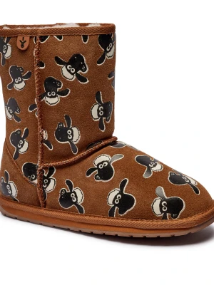 EMU Australia Skórzane śniegowce Shaun The Sheep Print