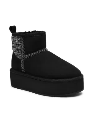 EMU Australia Skórzane śniegowce Stinger Knit Flatform | z dodatkiem wełny