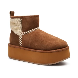 EMU Australia Skórzane śniegowce Stinger Knit Flatform | z dodatkiem wełny
