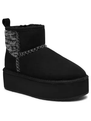 EMU Australia Skórzane śniegowce Stinger Knit Flatform | z dodatkiem wełny