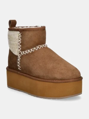 Zdjęcie produktu Emu Australia śniegowce zamszowe Stinger Knit Flatform kolor brązowy W13143.CHES