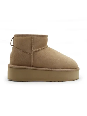 Emu Australia śniegowce zamszowe Stinger Micro Flatform kolor beżowy W13082.ALMO