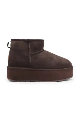 Emu Australia śniegowce zamszowe Stinger Micro Flatform kolor brązowy W13082.CHOC