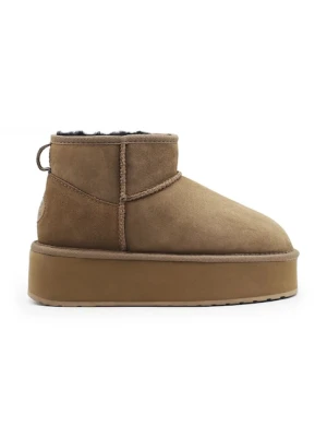 Emu Australia śniegowce zamszowe Stinger Micro Flatform kolor brązowy W13082.CORI