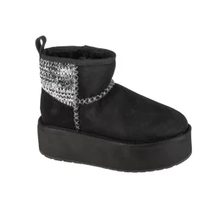 EMU Australia Stinger Knit Flatform W13143-BLAK, Damskie, Czarne, buty zimowe, skóra zamszowa, rozmiar: 36